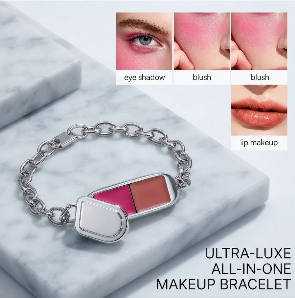 Dual-Color Multi-Use Cream Blush with Free Applicator Puff, 3-in-1 Cream Makeup for Lips, Eyes and Cheeks, Smooth Blendable Pigmented Tint, Long Lasting Waterproof Sweat Resistant Lip Cheek Color