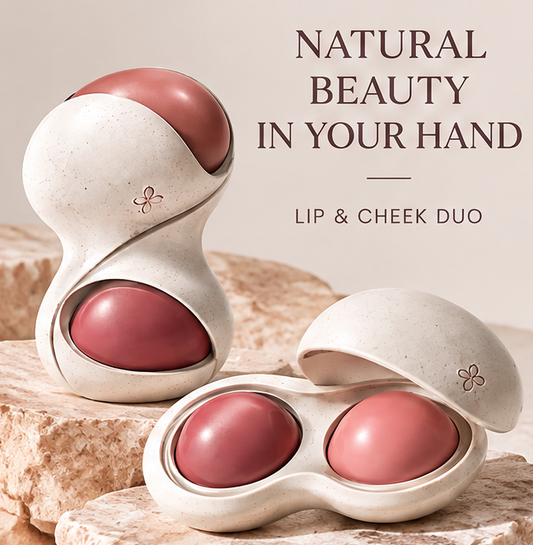 Lip & Cheek Duo Cream Blush and Lip Balm, Multi-Use Soft Matte Natural Makeup with Buildable & Blendable Silky Blur Formula