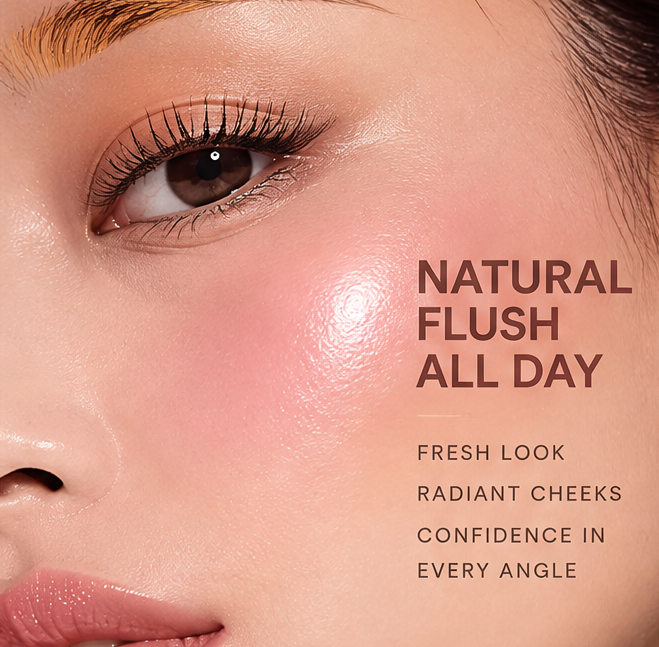 Liquid Blush Natural Fresh Radiant Weightless Formula Vitamin C Infused Buildable Face Cheek Makeup For Glow Skin