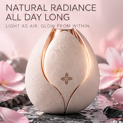 Ultra Fine Blush and Brightening Powder, Natural Radiant Soft Finish Cheek Powder with Built in Mirror and Powder Puff