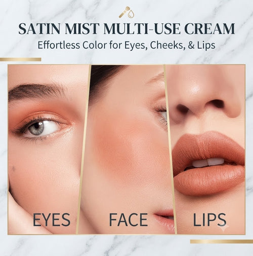 Velvet Multi-Use Cream Blush, Versatile 3-in-1 Makeup for Cheeks, Eyes & Lips, 6 Shades Soft Matte Cream Blush, Smooth Blendable Long Wearing Portable Makeup for Daily Travel Touch Up