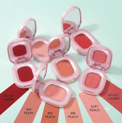 Velvet Multi-Use Cream Blush, Versatile 3-in-1 Makeup for Cheeks, Eyes & Lips, 6 Shades Soft Matte Cream Blush, Smooth Blendable Long Wearing Portable Makeup for Daily Travel Touch Up